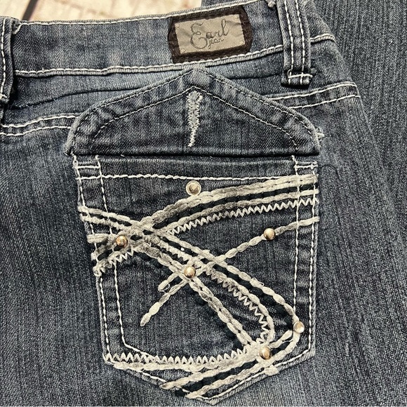 EARL JEANS embellished boot cut jeans fading distress size 6 Vintage Y2K EUC - Picture 11 of 15